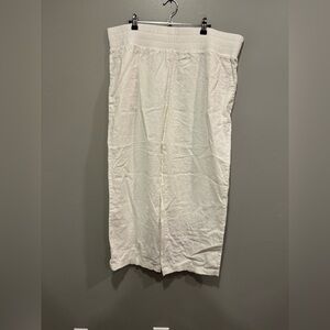 Land N Sea White Linen Straight Leg Pant Size XL